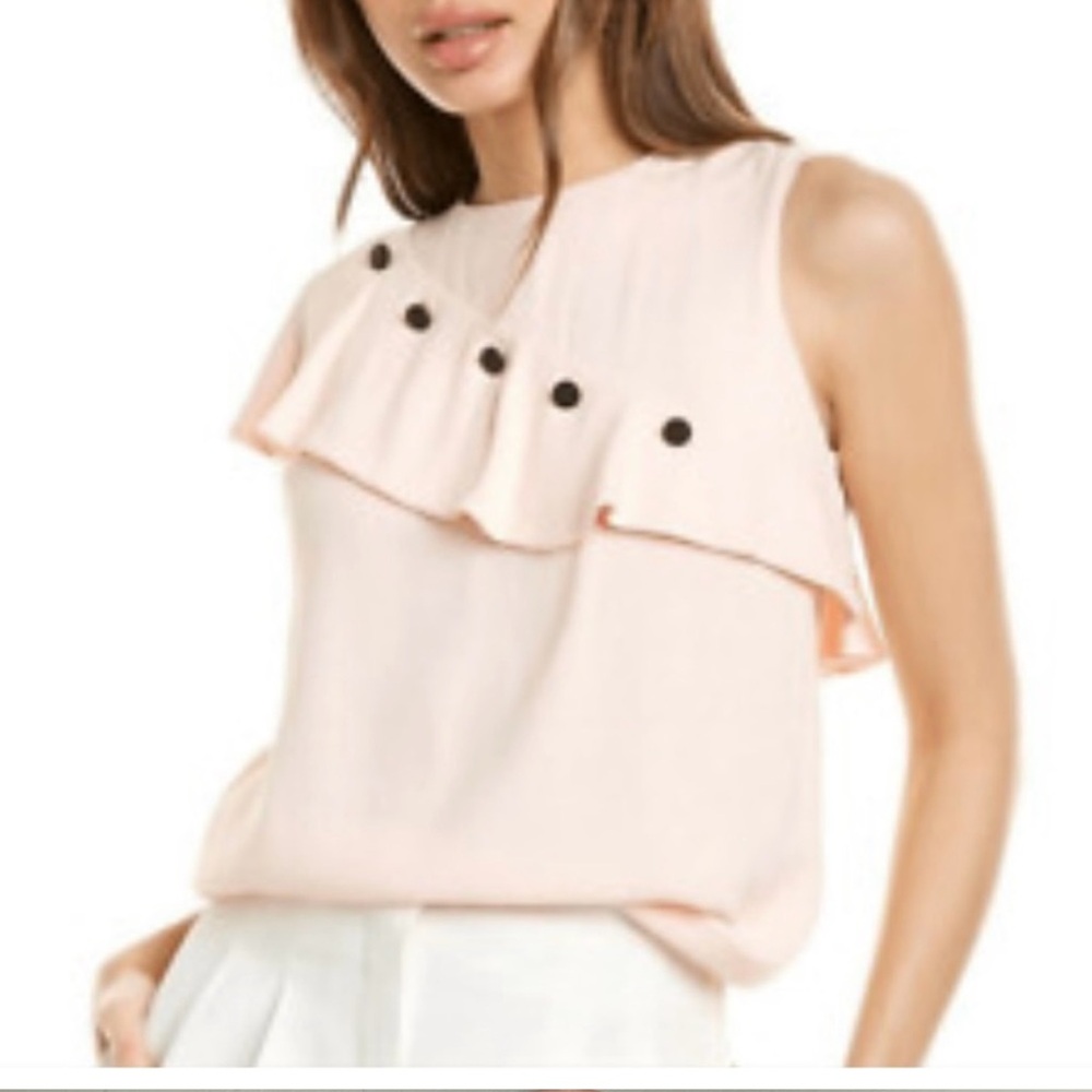 Maje light pink top with button detail